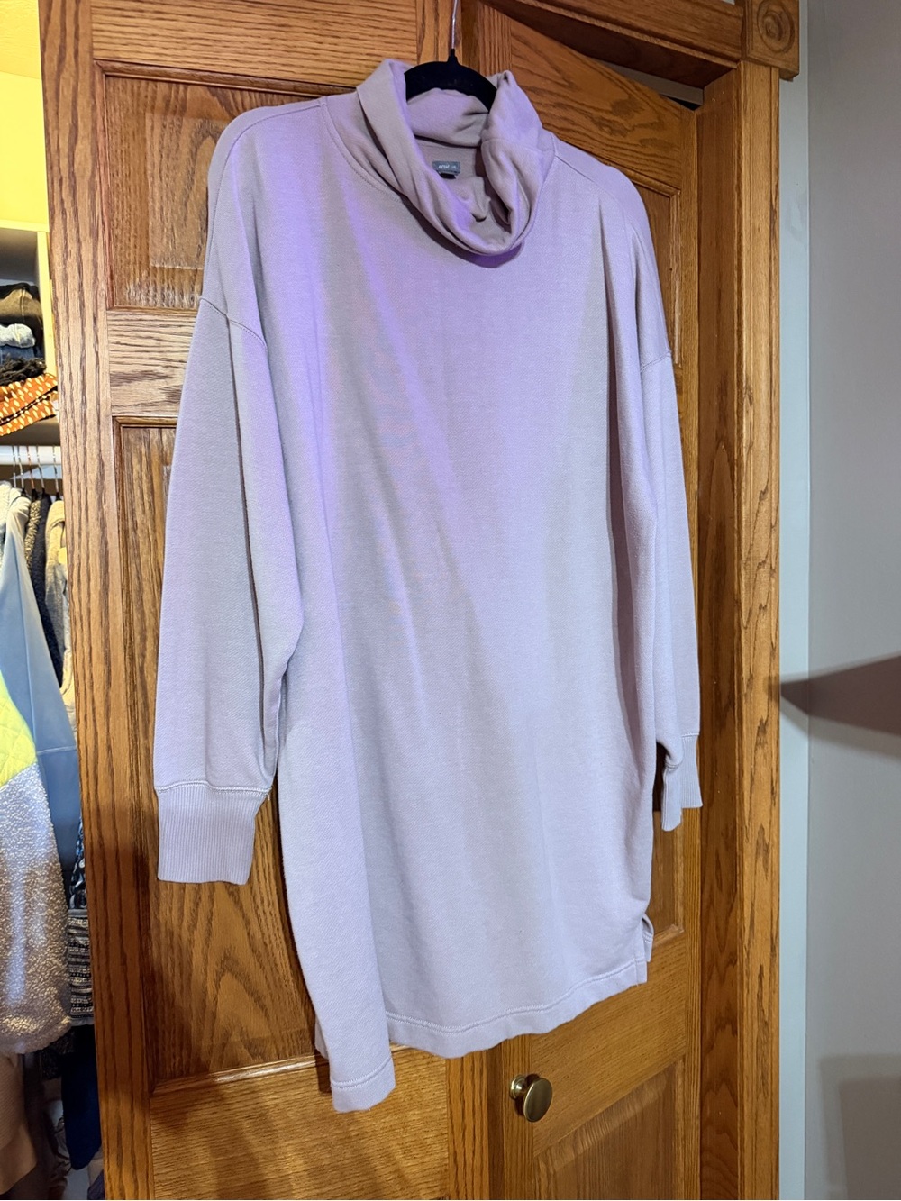 Aerie Women’s Taupe Cowl Neck Sweater Dress